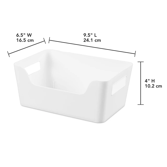 Alt view image 3 of 6 - Mainstays Easy Access Bins Small White Plastic Storage Bins, 5 Pack, 2-Pack, 9.5in x 6.5in x 4in