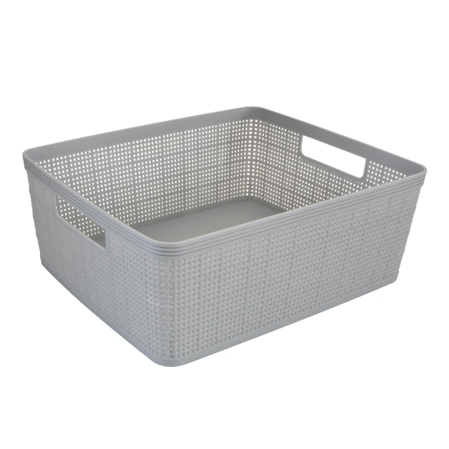 Alt view image 2 of 5 - Simplify 10-Pack Plastic Organizing Storage Basket Set, Grey
