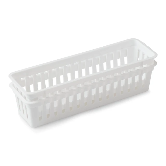 Alt view image 6 of 6 - Mainstays 7-Piece Plastic Drawer Organizer Bin Set, White, for Kitchen, Desk, Bathroom and Vanity Drawers