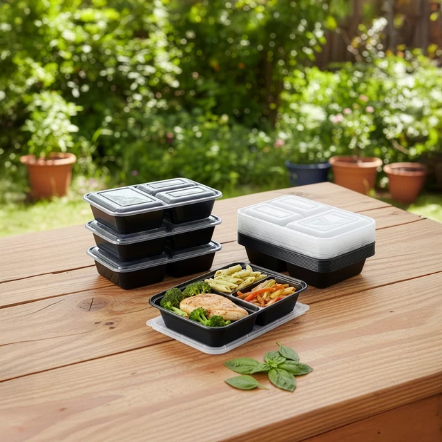 Alt view image 2 of 6 - Mainstays 30-Piece 3-Compartment Meal Prep Food Containers, BPA-Free