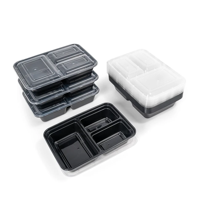 Alt view image 6 of 6 - Mainstays 30-Piece 3-Compartment Meal Prep Food Containers, BPA-Free