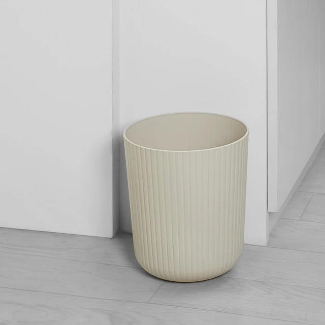 Alt view image 2 of 6 - 64 Gallon Mainstays Beige Plastic Ribbed Wastebasket