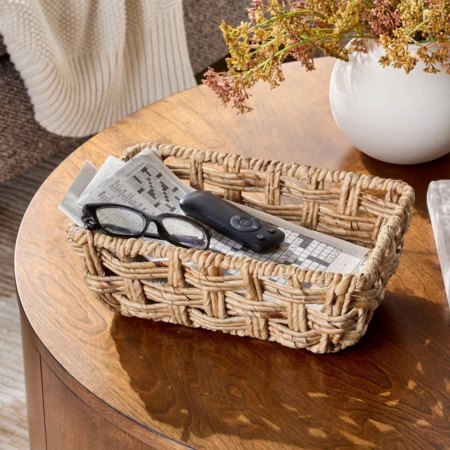 Alt view image 4 of 4 - Better Homes & Gardens Water Hyacinth Rectangle Modern Open Weave Basket, Medium