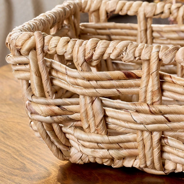 Alt view image 2 of 4 - Better Homes & Gardens Water Hyacinth Rectangle Modern Open Weave Basket, Medium
