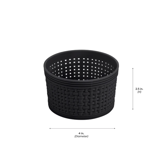 Alt view image 3 of 5 - Simplify 6-Pack Multi-Sized Plastic Storage Basket Set, Black