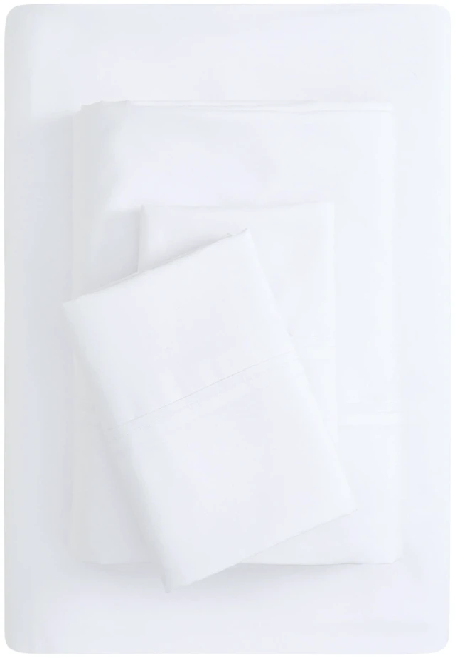 Main image of Mainstays Super Soft Brushed Microfiber Bed Sheet Set, Arctic White, Queen, 4 Piece