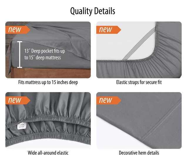 Alt view image 6 of 6 - Mainstays Super Soft Brushed Microfiber Bed Sheet Set, Arctic White, Queen, 4 Piece