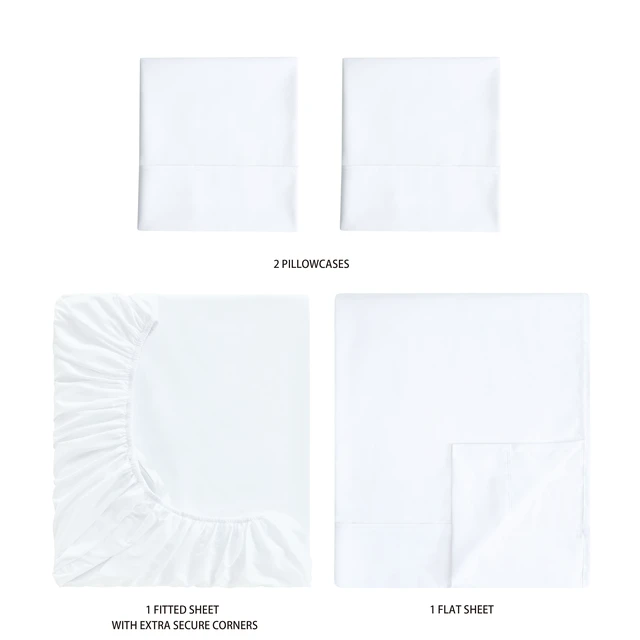 Alt view image 3 of 6 - Mainstays Super Soft Brushed Microfiber Bed Sheet Set, Arctic White, Queen, 4 Piece