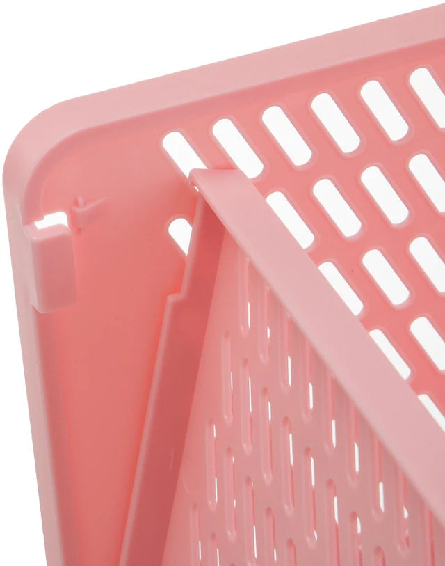 Alt view image 3 of 6 - Your Zone Kids Collapsible Stacking Plastic Storage Bin, Pink, 13in x 17in x 1.3in