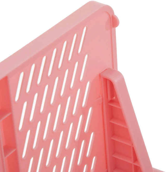 Alt view image 5 of 6 - Your Zone Kids Collapsible Stacking Plastic Storage Bin, Pink, 13in x 17in x 1.3in