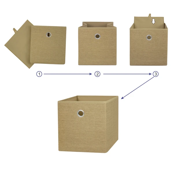 Alt view image 5 of 6 - Mainstays Collapsible Fabric Cube Storage Bin, Natural Woven (2 Pack)