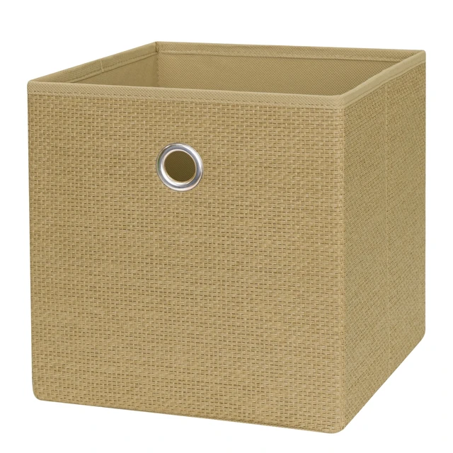 Alt view image 4 of 6 - Mainstays Collapsible Fabric Cube Storage Bin, Natural Woven (2 Pack)