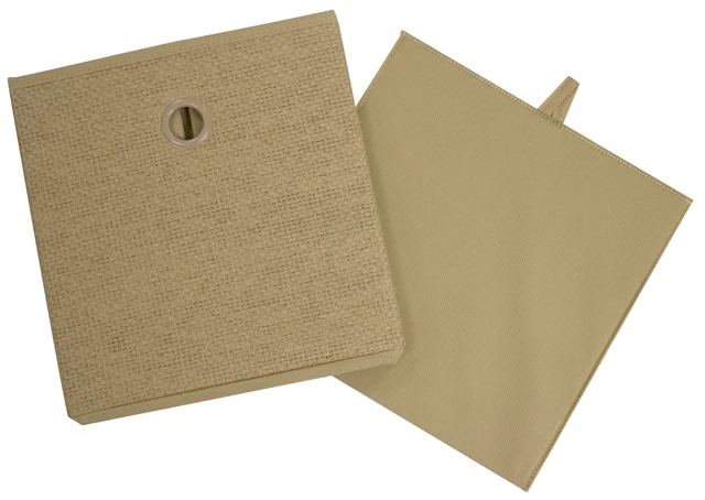 Alt view image 6 of 6 - Mainstays Collapsible Fabric Cube Storage Bin, Natural Woven (2 Pack)