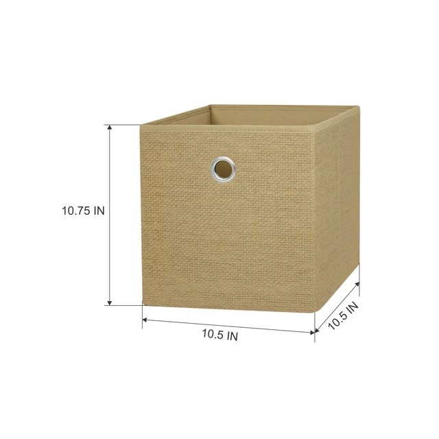 Alt view image 3 of 6 - Mainstays Collapsible Fabric Cube Storage Bin, Natural Woven (2 Pack)