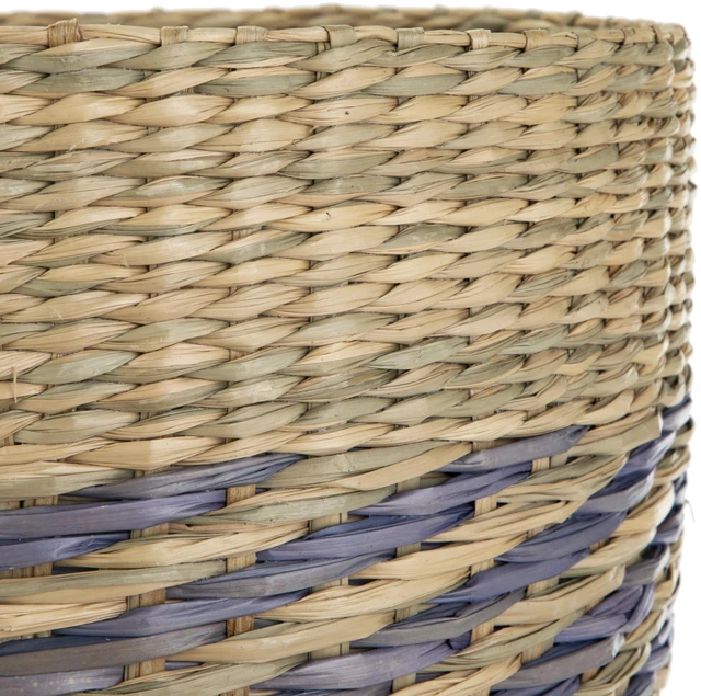 Alt view image 5 of 6 - Homezone 9" Tapered Seagrass Basket with Modern Blue Detail