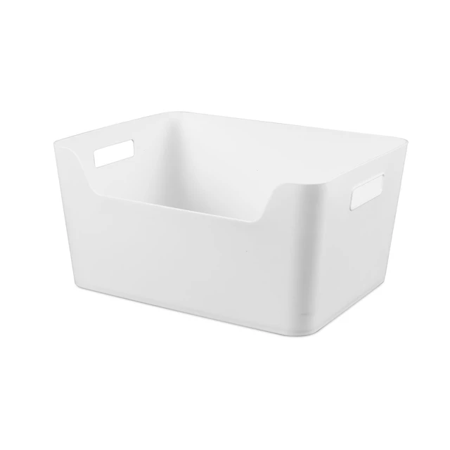 Alt view image 4 of 6 - Mainstays X-Large Easy Access Bin, 3 Pack, Open Plastic Storage Bin with Scoop Front, White