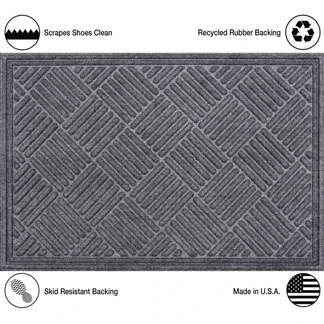 Alt view image 6 of 6 - Mainstays Crosshatch Doormat - 24in x 36in, Smoke