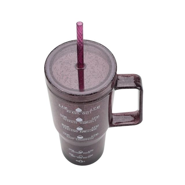 Alt view image 2 of 6 - Mainstays 30oz Purple Bubble Pattern Tumbler with Handle