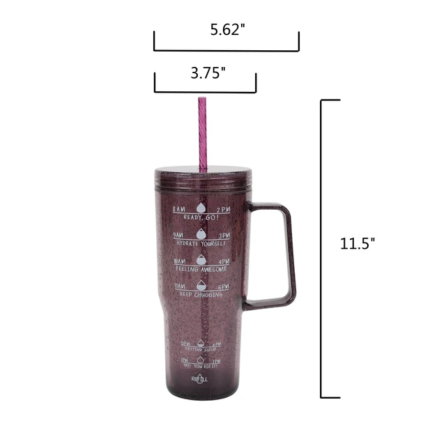 Alt view image 5 of 6 - Mainstays 30oz Purple Bubble Pattern Tumbler with Handle