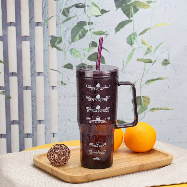 Alt view image 3 of 6 - Mainstays 30oz Purple Bubble Pattern Tumbler with Handle