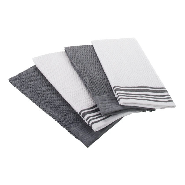 Alt view image 2 of 6 - Mainstays 4-Pack 16in x 26in Woven Kitchen Towel Set, Gray