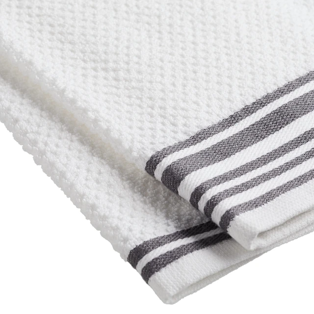 Alt view image 6 of 6 - Mainstays 4-Pack 16in x 26in Woven Kitchen Towel Set, Gray