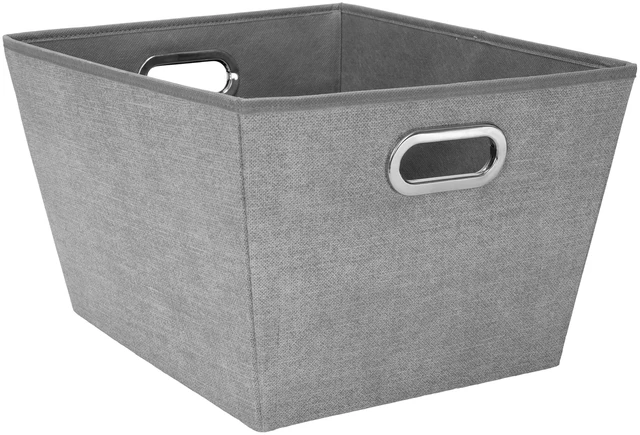 Main image of Simplify Large Grommet Storage Bin Basket, Heather Grey, Nonwoven