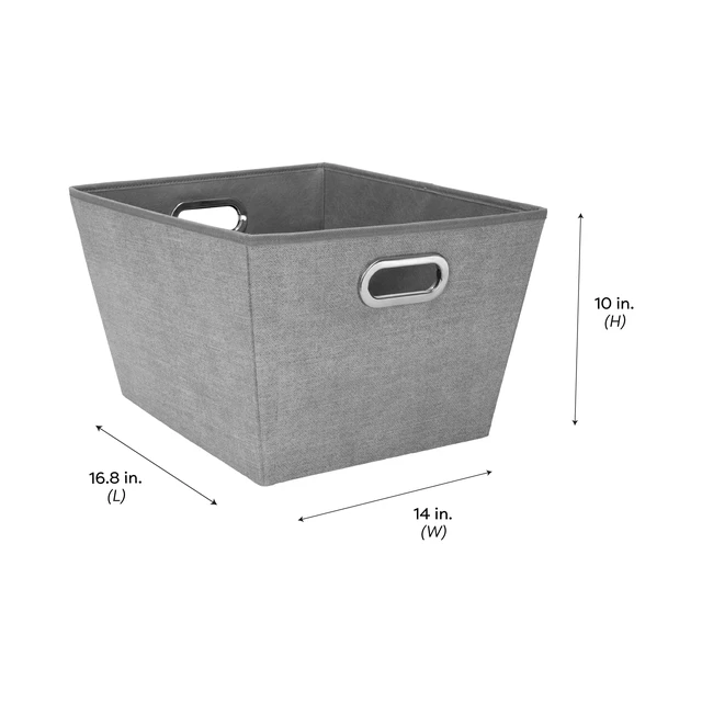 Alt view image 4 of 5 - Simplify Large Grommet Storage Bin Basket, Heather Grey, Nonwoven