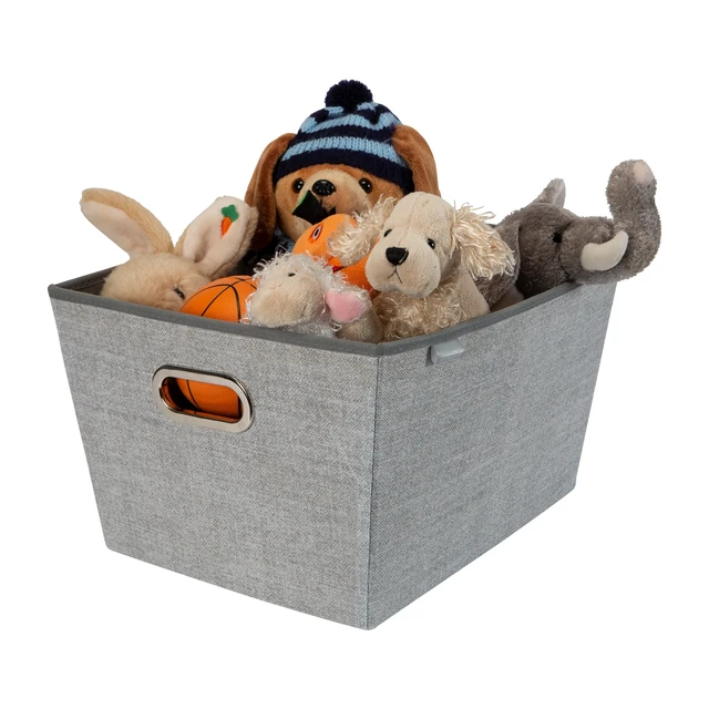 Alt view image 3 of 5 - Simplify Large Grommet Storage Bin Basket, Heather Grey, Nonwoven