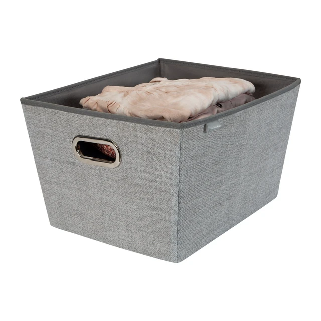 Alt view image 5 of 5 - Simplify Large Grommet Storage Bin Basket, Heather Grey, Nonwoven