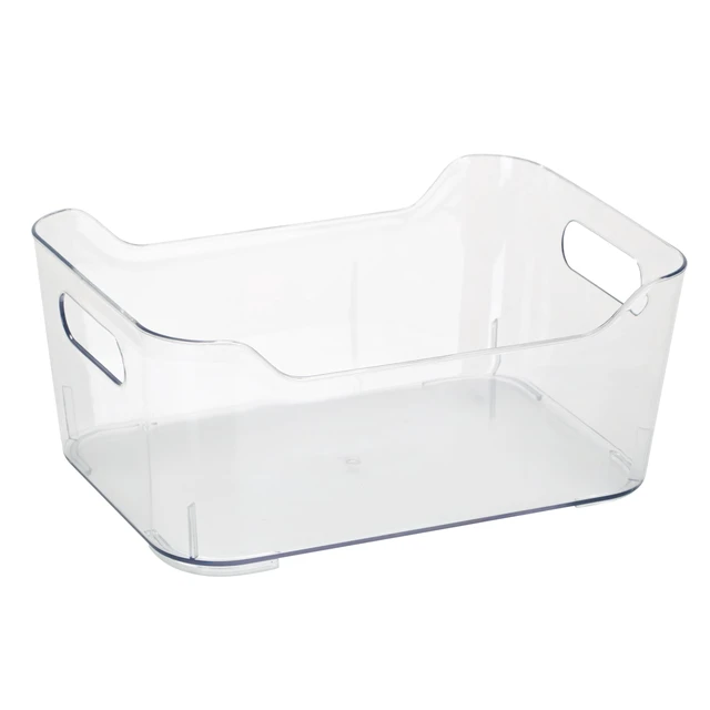 Alt view image 2 of 6 - Simplify Built-in-Handles Plastic Storage Basket, 2 Pack, Clear
