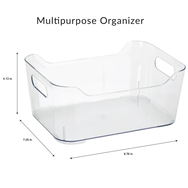 Alt view image 4 of 6 - Simplify Built-in-Handles Plastic Storage Basket, 2 Pack, Clear