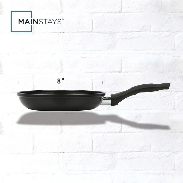 Alt view image 6 of 6 - Mainstays 8 in Nonstick Aluminum Skillet, Black, Dishwasher Safe