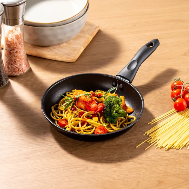 Alt view image 5 of 6 - Mainstays 8 in Nonstick Aluminum Skillet, Black, Dishwasher Safe