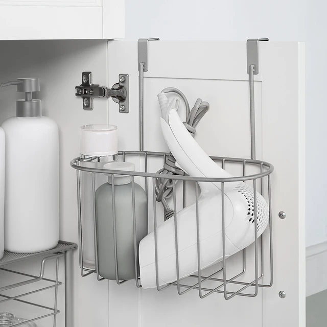 Alt view image 4 of 6 - Mainstays Over-the-Cabinet Organization Basket, Satin Nickel, 10.24in W x 6.26in D x 11.26in H