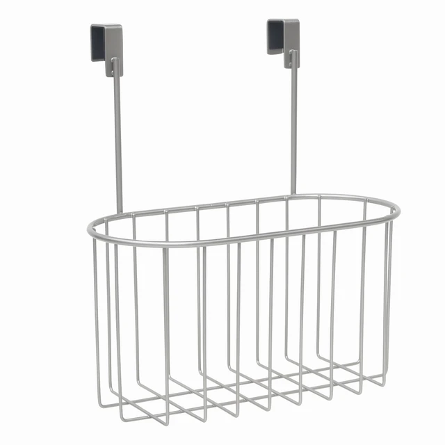 Alt view image 6 of 6 - Mainstays Over-the-Cabinet Organization Basket, Satin Nickel, 10.24in W x 6.26in D x 11.26in H
