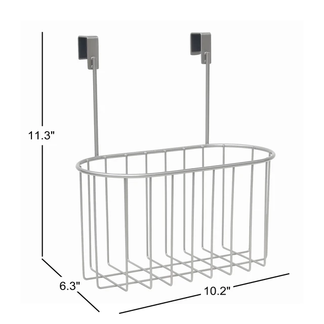Alt view image 3 of 6 - Mainstays Over-the-Cabinet Organization Basket, Satin Nickel, 10.24in W x 6.26in D x 11.26in H