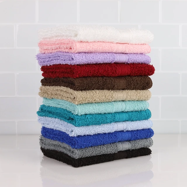 Alt view image 3 of 6 - Mainstays Basic Bath Collection Washcloth, 6 Pack, 100% Cotton, 12in x 12in, Tan