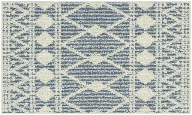 Main image of Mainstays Traditional Blue Diamond Indoor Accent Rug, 1ft8in x 2ft10in