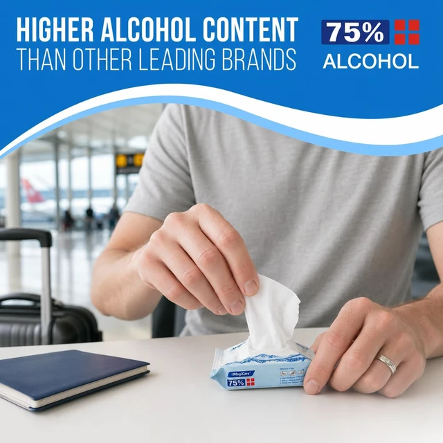 Alt view image 4 of 6 - MagiCare Mini Travel Hand Wipes Alcohol Sanitizing