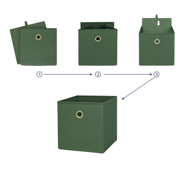 Alt view image 4 of 6 - Mainstays 2-Pack Collapsible Fabric Cube Storage Bin, Green Boucle