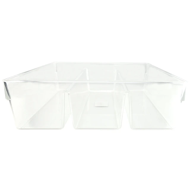Alt view image 4 of 6 - Mainstays 3-Pack Clear Plastic Drawer Organizer Divided Compartment Set