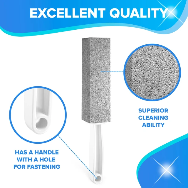 Alt view image 3 of 7 - Disiwene Pumice Cleaning Stone with Handle Toilet Bowl Cleaner Hard Water Ring Remover 4 Pack for Bath, Pool, Kitchen, Household Cleaning