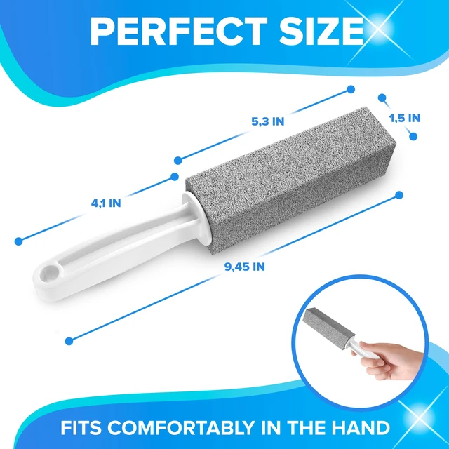 Alt view image 2 of 7 - Disiwene Pumice Cleaning Stone with Handle Toilet Bowl Cleaner Hard Water Ring Remover 4 Pack for Bath, Pool, Kitchen, Household Cleaning