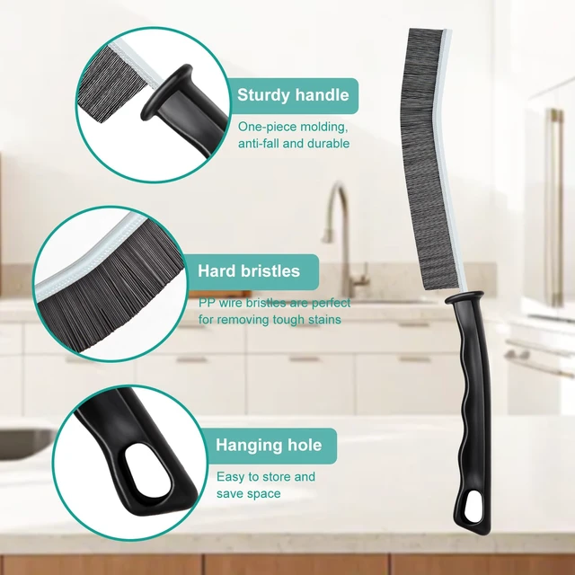 Alt view image 6 of 6 - 5 Pack Hard Bristle Crevice Cleaning Brush, Multifunctional Gap Scrub Brush for Kitchen, Bathroom, Window, Faucets, Toilet