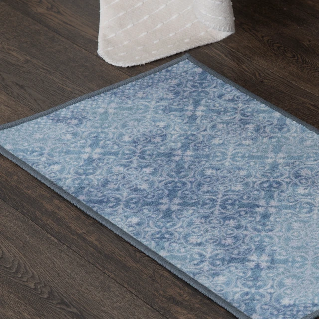 Alt view image 3 of 6 - Mainstays 18 in x 30 in Teal Medallion Indoor Rug