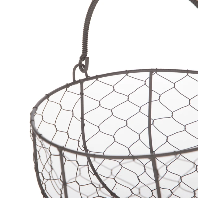 Alt view image 3 of 6 - Mainstays Brown Chicken Wire Storage Basket with Moveable Handle, 4.5in H x 8.375in D