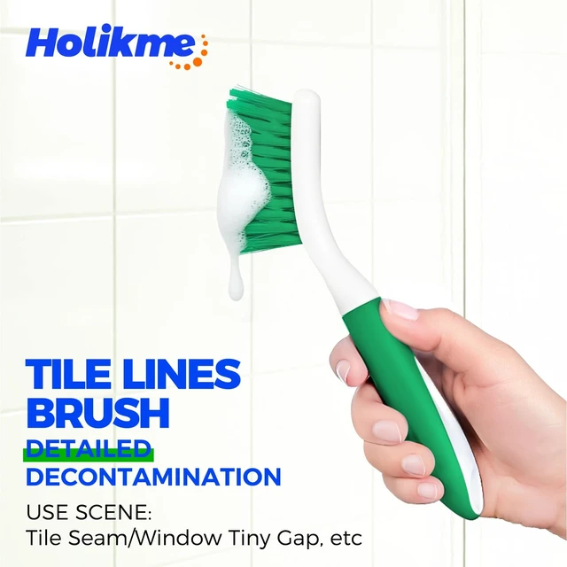Alt view image 5 of 6 - Holikme 5 Pack Cleaning Scrub Brushes for Floor, Green