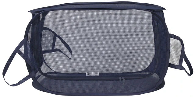 Alt view image 3 of 6 - Mainstays Blue Two-Way Pop-Up Mesh Laundry Hamper with Heavy Duty Handles