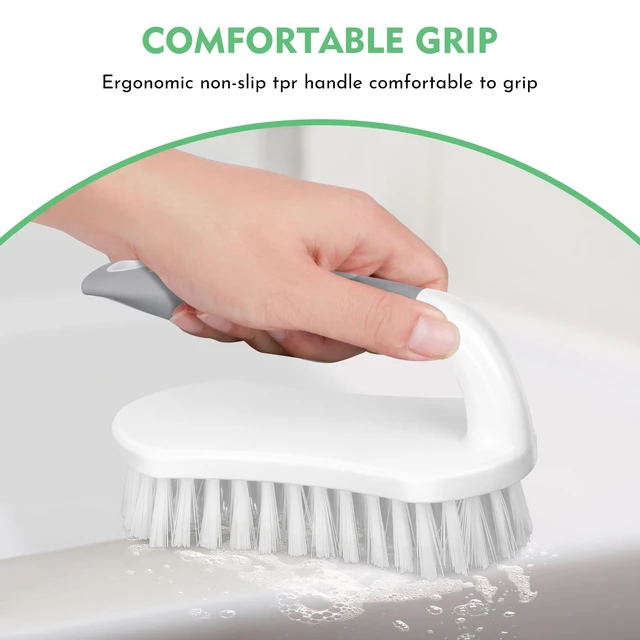 Alt view image 5 of 6 - SetSail Heavy-Duty Scrub Brush with Stiff Bristles, 2 Pack - for Shower, Bathroom, Kitchen, Carpet, Bathtub